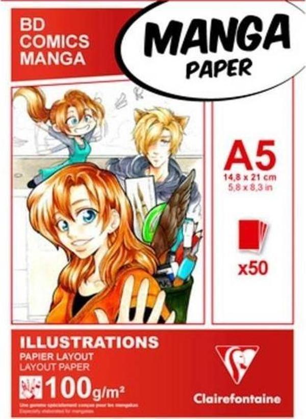 Clairefontaine Manga Markör Blok A5 100 gr 50 yp - Image 1