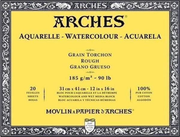 Arches Suluboya Blok Rough Natural White 185 gr 31x41 cm 20 Sayfa - Image 1