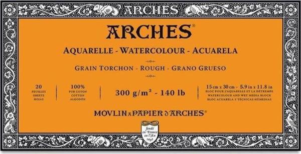 Arches Suluboya Blok Rough Natural White 300 gr 15x30 cm 20 Sayfa - Image 1