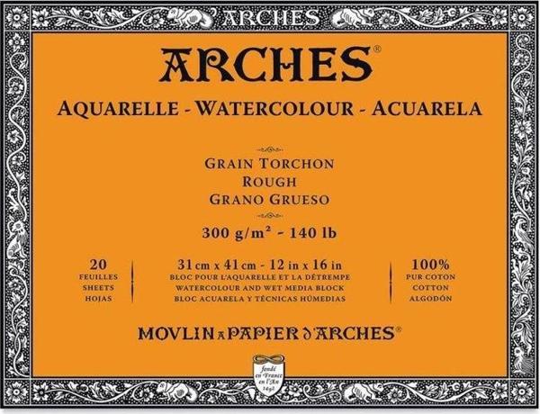 Arches Suluboya Blok Rough Natural White 300 gr 31x41 cm 20 Sayfa - Image 1