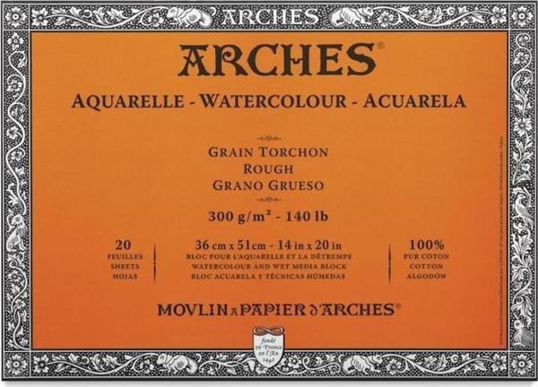 Arches Suluboya Blok Rough Natural White 300 gr 36x51 cm 20 Sayfa - Image 1