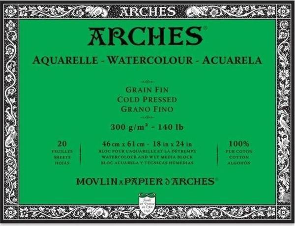 Arches Suluboya Blok Cold Press Natural White 300 gr 46x61 cm 20 Sayfa - Image 1