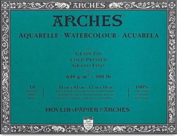 Arches Suluboya Blok Cold Press Natural White 640 gr 31x41 cm 10 Sayfa - Image 1
