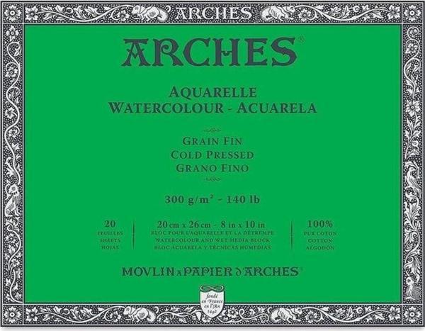 Arches Suluboya Blok Cold Press Natural White 300 gr 20x26 cm 20 Sayfa - Image 1