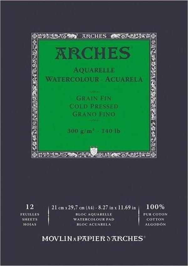 Arches Suluboya Defteri Cold Press Natural White 300 gr A4 12 Sayfa - Image 1