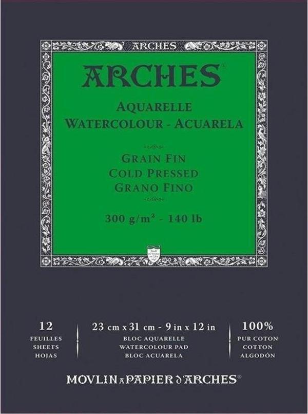 Arches Suluboya Defteri Cold Press Natural White 300 gr 23x31 cm 12 Sayfa - Image 1