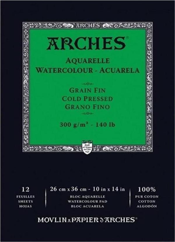 Arches Suluboya Defteri Cold Press Natural White 300 gr 26x36 cm 12 Sayfa - Image 1