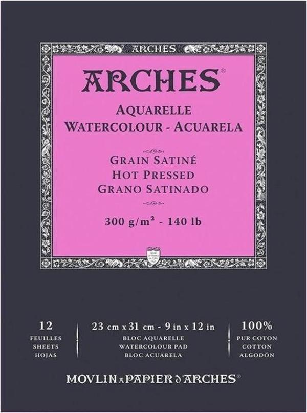 Arches Suluboya Defteri Hot Press Natural White 300 gr 23x31 cm 12 Sayfa - Image 1