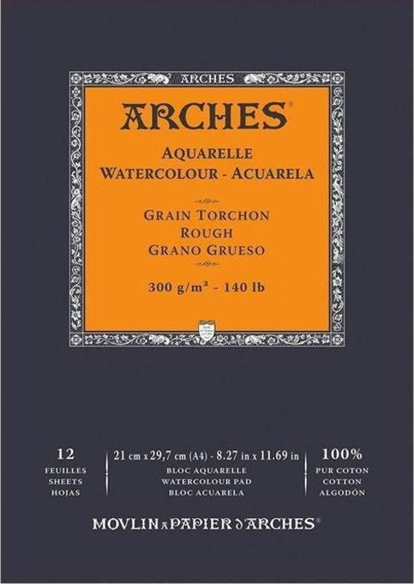Arches Suluboya Defteri Rough Natural White 300 gr A4 12 Sayfa - Image 1