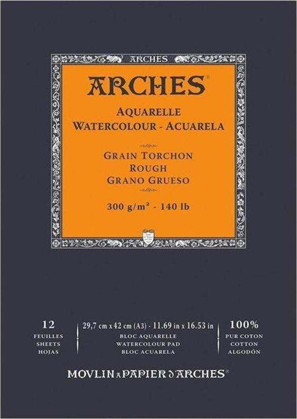 Arches Suluboya Defteri Rough Natural White 300 gr A3 12 Sayfa - Image 1
