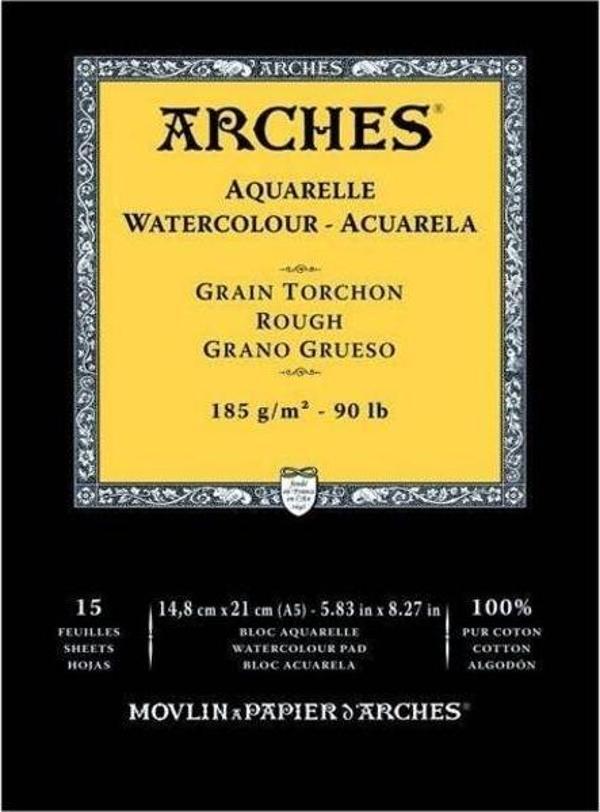 Arches Suluboya Defteri Rough Natural White 185 gr A5 15 Sayfa - Image 1