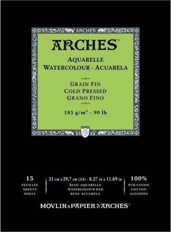 Arches Suluboya Defteri Cold Press Natural White 185 gr A4 15 Sayfa - Image 1