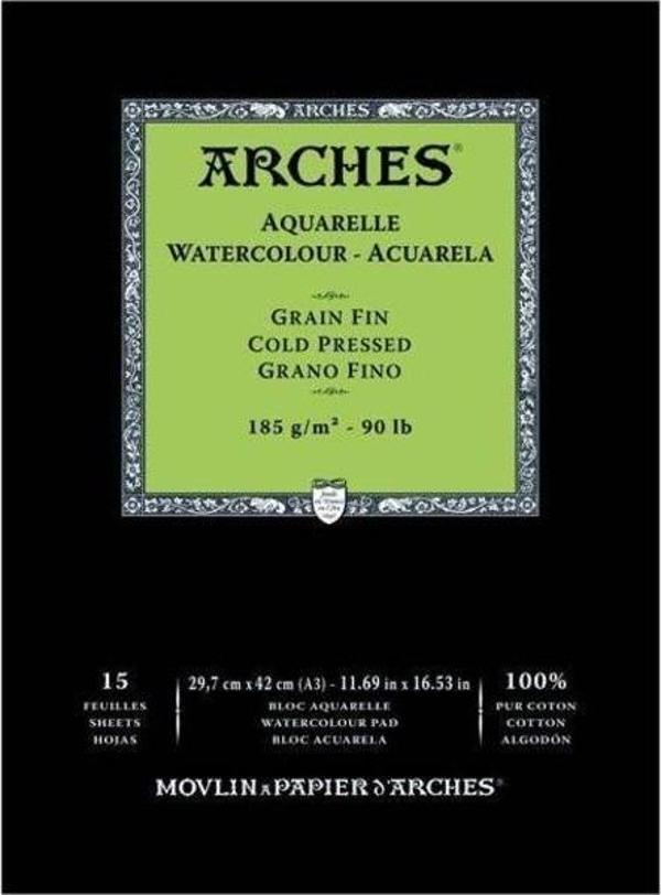 Arches Suluboya Defteri Cold Press Natural White 185 gr A3 15 Sayfa - Image 1
