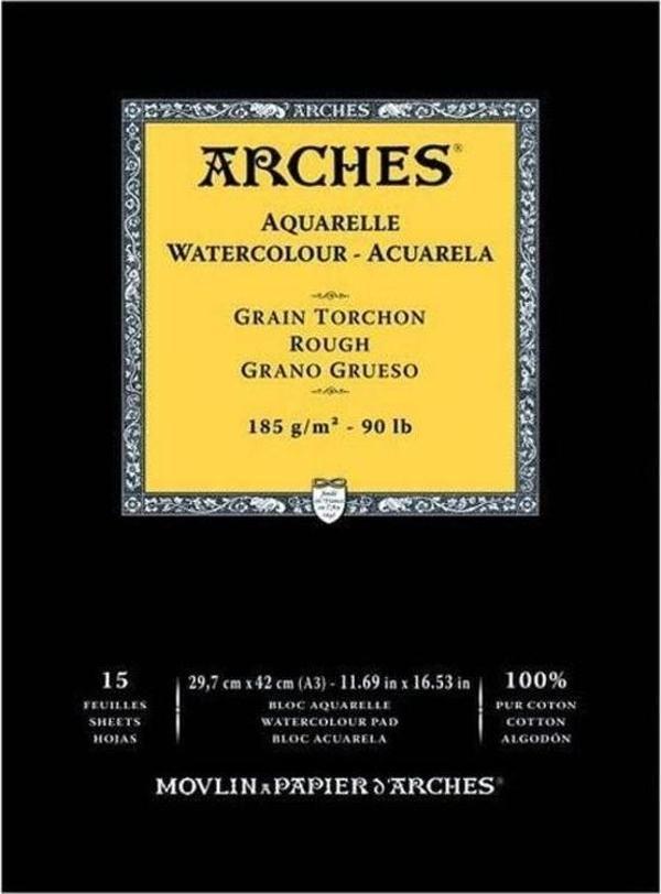 Arches Suluboya Defteri Rough Natural White 185 gr A3 15 Sayfa - Image 1