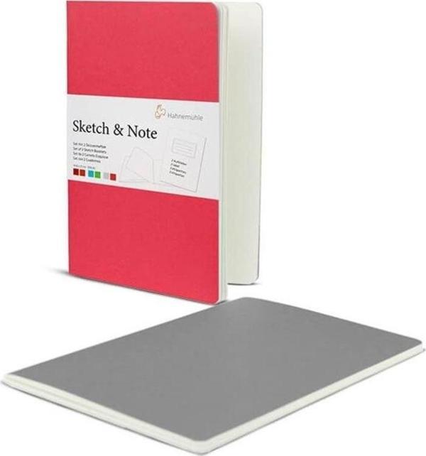 Hahnemühle Sketch & Note 2'li Defter 125 gr. A5 Pembe/Gri - Image 1