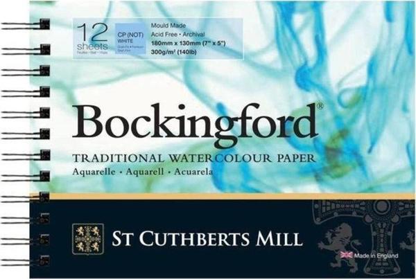 St Cuthberts Mill Bockingford Spiralli Suluboya Defteri Cold Pres 300 gr 180x130mm 12 yp - Image 1