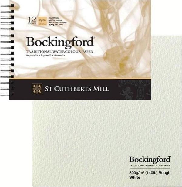 St Cuthberts Mill Bockingford Spiralli Suluboya Defteri Rough 300 gr 297x210mm (A4) 12 yp - Image 1