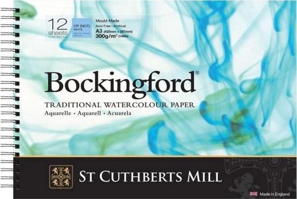 St Cuthberts Mill Bockingford Spiralli Suluboya Defteri Cold Pres 300 gr 297x420mm (A3) 12 yp - Image 1