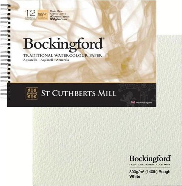 St Cuthberts Mill Bockingford Spiralli Suluboya Defteri Rough 300 gr 297x420mm (A3) 12 yp - Image 1