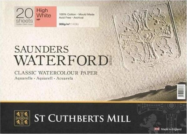 St Cuthberts Mill Saunders Waterford Suluboya Blok Hot Pres High White 300 gr 310x230mm 20 yp - Image 1