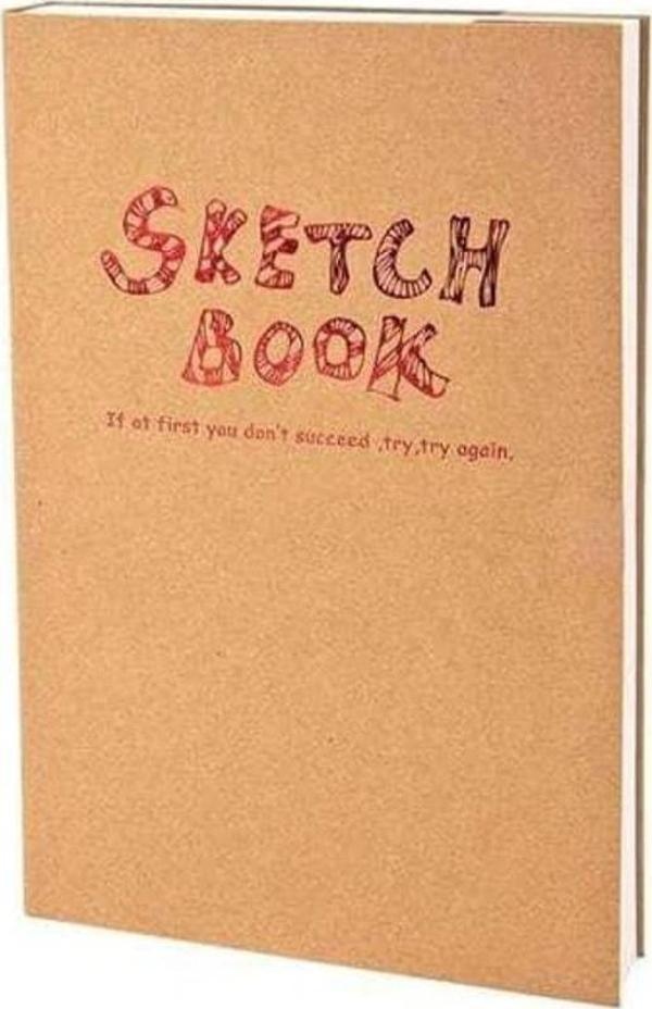 Lutart Sketch Book Dikişli Kraft Karton Kapak 100 gr 120 yp A5 - Image 1