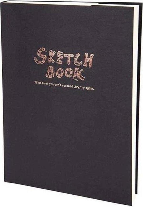 Lutart Sketch Book Dikişli Siyah Karton Kapak 100 gr 120 yp A4 - Image 1