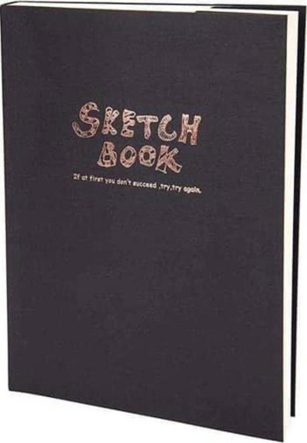 Lutart Sketch Book Dikişli Siyah Karton Kapak 100 gr 120 yp A5 - Image 1