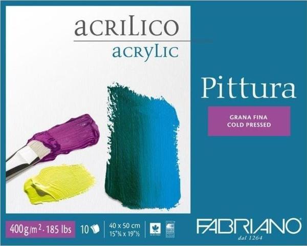 Fabriano Pittura Akrilik & Yağlıboya Blok 400 gr. 40x50 cm. 10 yp. Asitsiz Soğık Basım - Image 1
