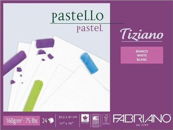 Fabriano Tiziano Pastel Blok 160 gr 30,5x41 cm 24 yp BEYAZ - Image 1