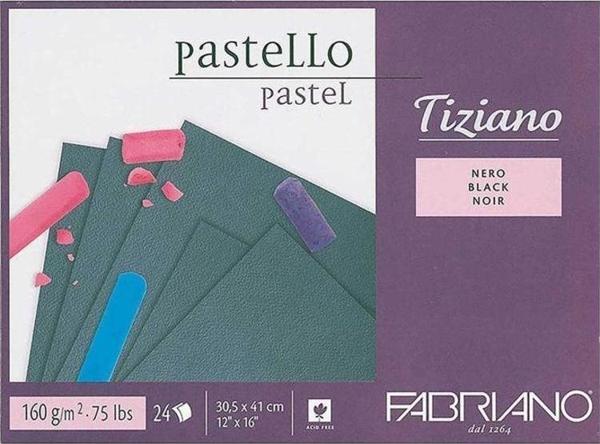 Fabriano Tiziano Pastel Blok 160 gr 30,5x41 cm 24 yp SİYAH - Image 1
