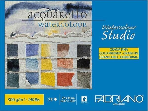Fabriano Watercolour Studio Maxi Blocco Suluboya Blok 300 gr. 27x35 cm. 75 yp. Soğuk Basım - Image 1