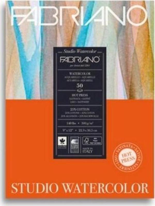 Fabriano Watercolour Studio Suluboya Blok 300 gr. 22,9x30,5 cm. 50 yp. Sıcak Basım - Image 1