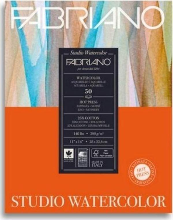 Fabriano Watercolour Studio Suluboya Blok 300 gr. 28x35,6 cm. 50 yp. Sıcak Basım - Image 1