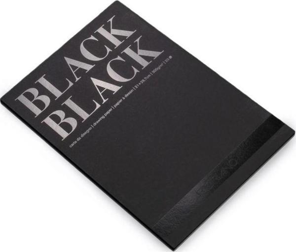 Fabriano Black Black Çok Amaçlı Pürüzsüz Yüzeyli Blok 300 gr. A4 20 yp. - Image 1