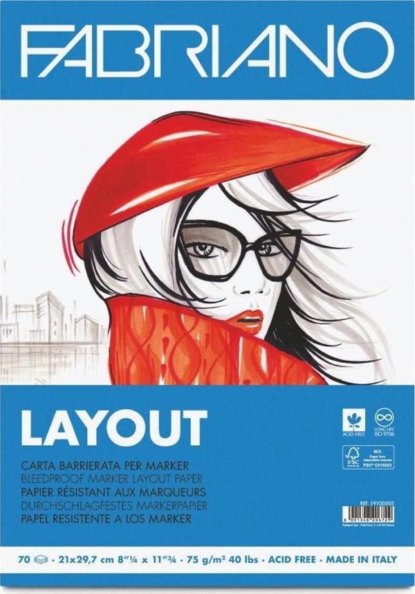 Fabriano Layout Pürüzsüz ve Geçirimsiz Marker Blok 75 gr. A3 70 yp. - Image 1