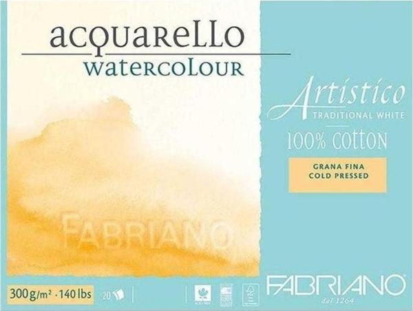 Fabriano Artistico Traditional White Suluboya Blok 300 gr. 26x36 cm. 20 yp. Soğuk Basım - Image 1