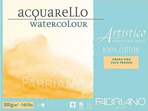 Fabriano Artistico Traditional White Suluboya Blok 300 gr. 31x41 cm. 20 yp. Soğuk Basım - Image 1