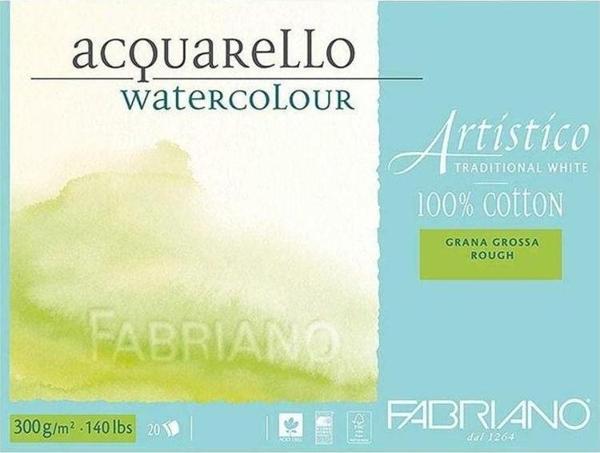 Fabriano Artistico Traditional White Suluboya Blok 300 gr. 31x41 cm. 20 yp. Kaba Grenli Rough - Image 1