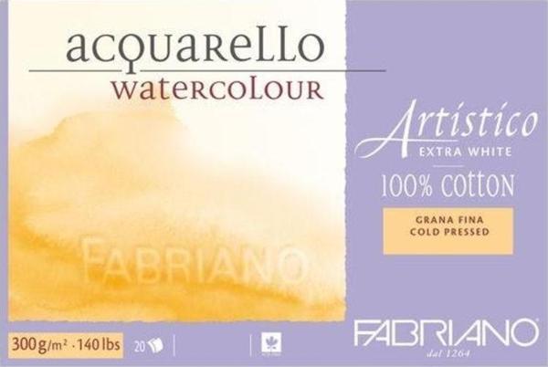 Fabriano Artistico Extra White Suluboya Blok 300 gr. 18x26 cm. 20 yp. Soğuk Basım - Image 1