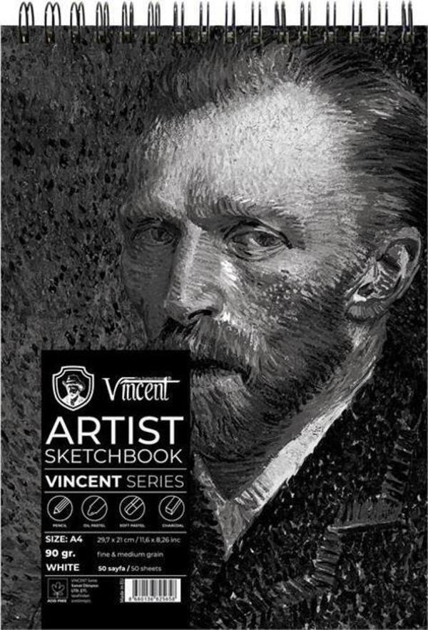 Vincent Artist Sketchbook White 90 gr A4 50 Sayfa - Image 1