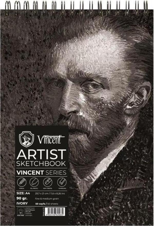 Vincent Artist Sketchbook Ivory 90 gr A4 50 Sayfa - Image 1