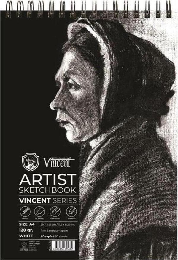 Vincent Artist Sketchbook White 90 gr A4 100 Sayfa - Image 1