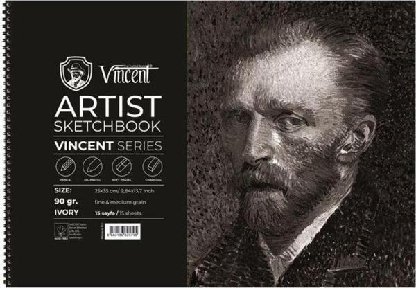 Vincent Artist Sketchbook Ivory 90 gr 25x35 cm 15 Sayfa - Image 1