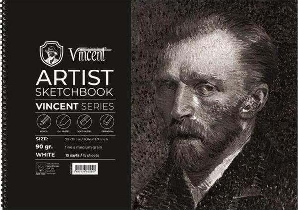 Vincent Artist Sketchbook White 90 gr 25x35 cm 15 Sayfa - Image 1