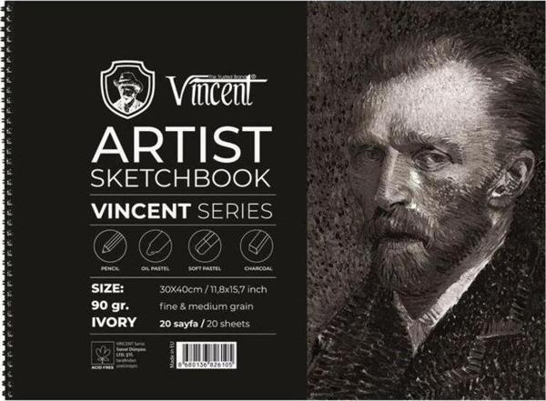 Vincent Artist Sketchbook Ivory 90 gr 30x40 cm 20 Sayfa - Image 1