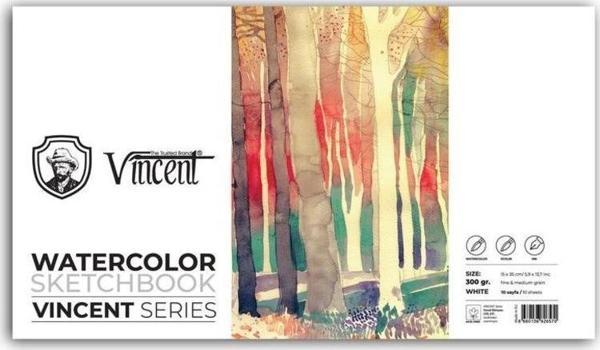 Vincent Watercolor Sketchbook White Suluboya Blok 300 gr 15x35 cm 10 Sayfa - Image 1