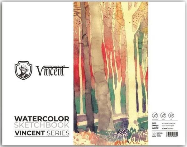 Vincent Watercolor Sketchbook White Suluboya Blok 300 gr 28x42 cm 10 Sayfa - Image 1