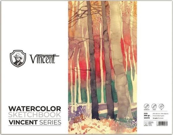 Vincent Watercolor Sketchbook White Suluboya Blok 300 gr 45,5x65 cm 10 Sayfa - Image 1