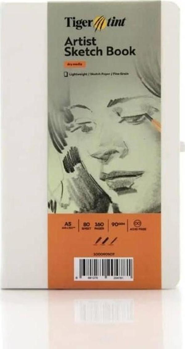 Tigertint Sketch Book Sert Kapaklı Eskiz Defteri 90 gr A5 80 yp Beyaz - Image 1
