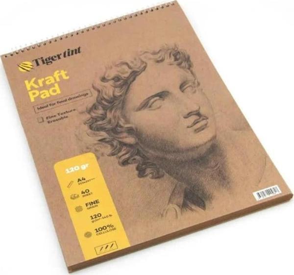 Tigertint Kraft Kağıt Eskiz Defteri A4 120 gr 40 yp  - Image 1